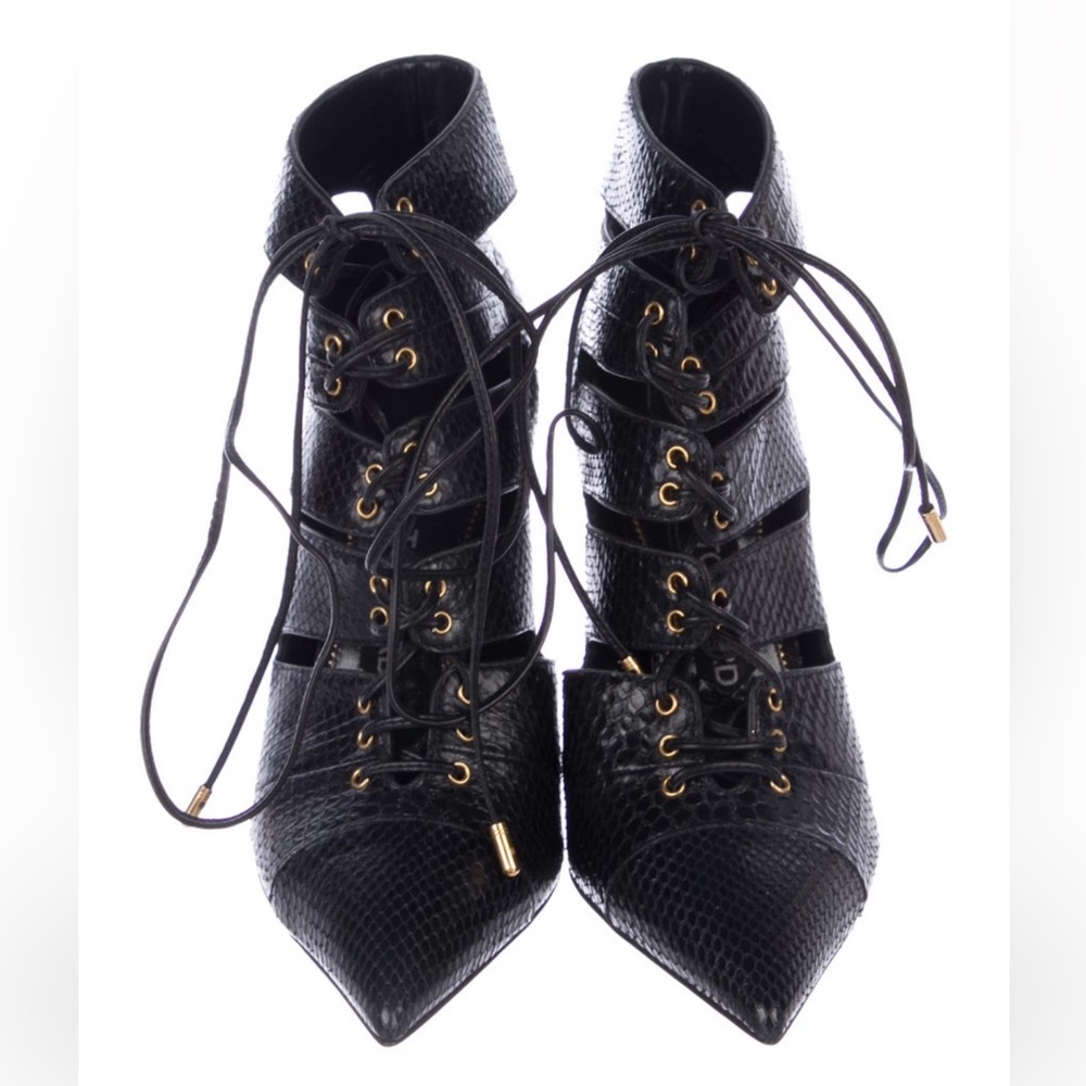 Tom Ford Python Pointed-Toe Ankle Boots - image 3